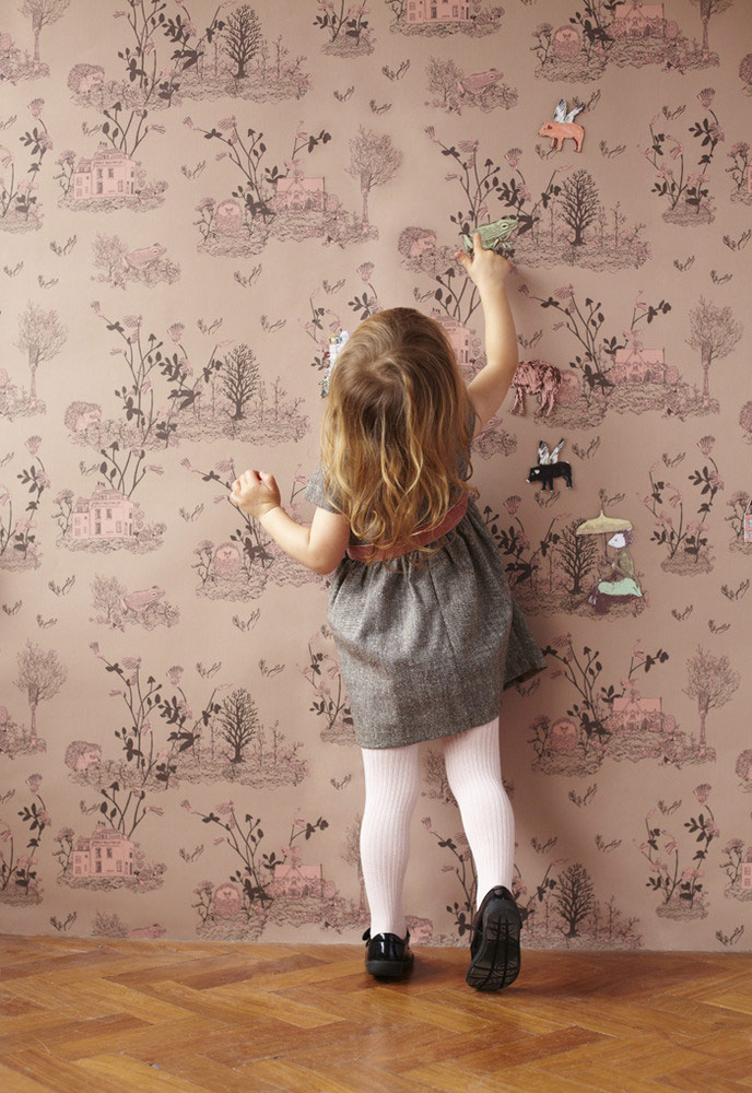 Girl Playing, Magnetic Woodlands Wallpaper by Sian Zeng