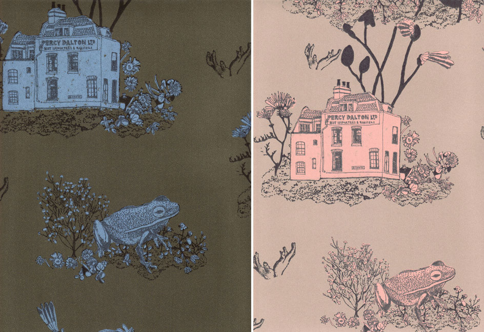 Khaki & Pink Magnetic Woodlands Wallpaper by Sian Zeng