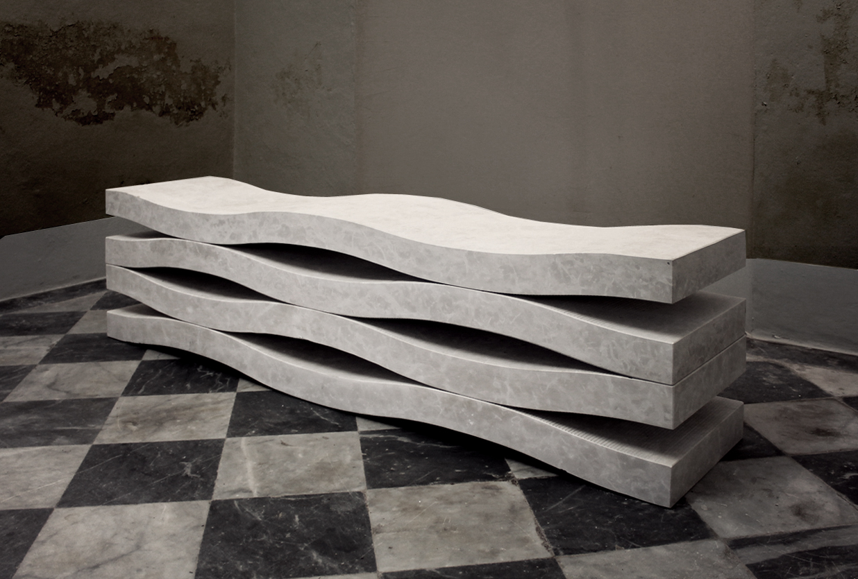 Marble Bench Cut from a Single Block