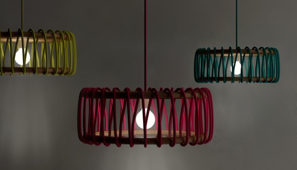 Colorful Wood and Lace Lamps