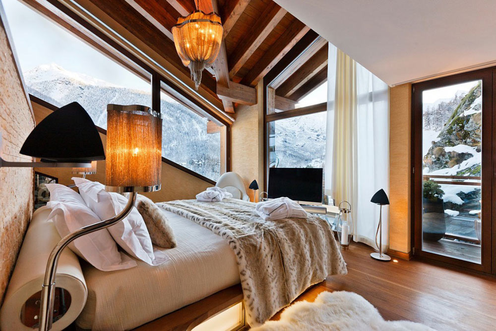 Bedroom, Luxury Boutique Chalet in Zermatt
