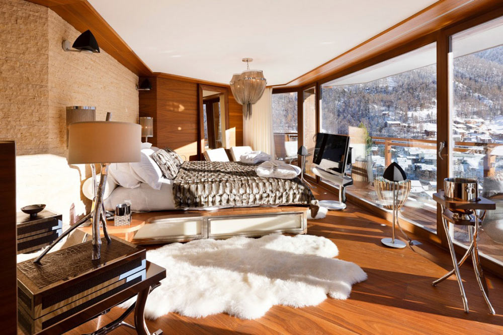 Bedroom, Luxury Boutique Chalet in Zermatt