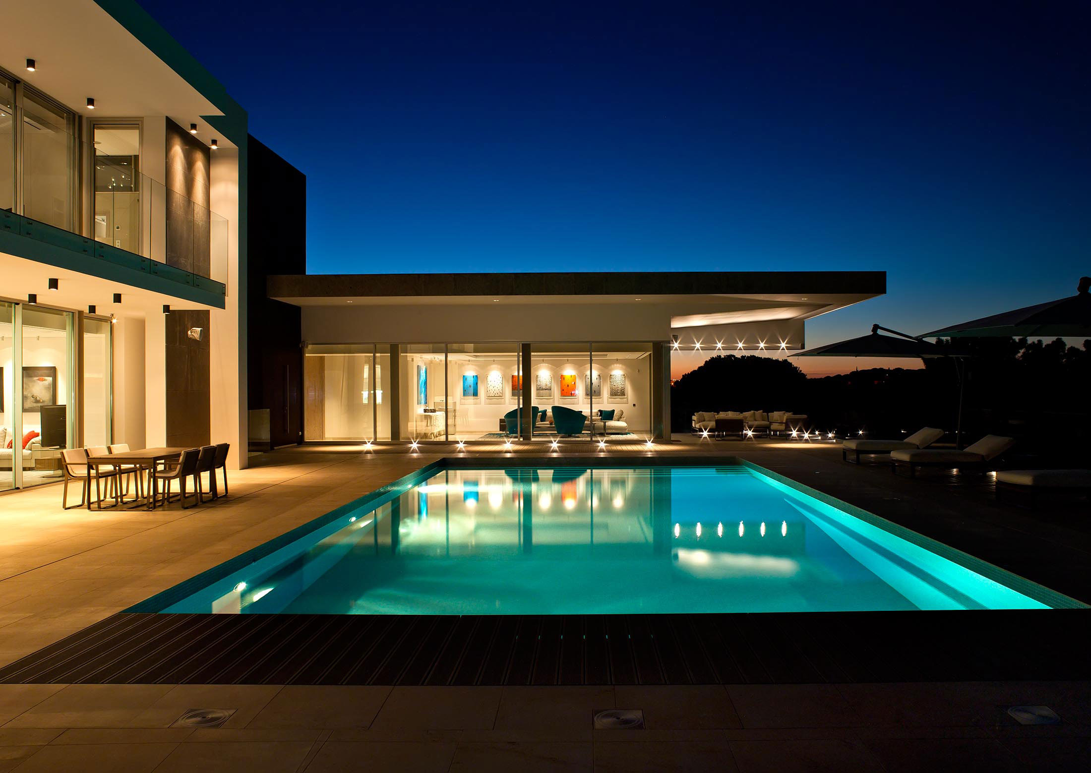 Pool Lighting, Family House in Portugal