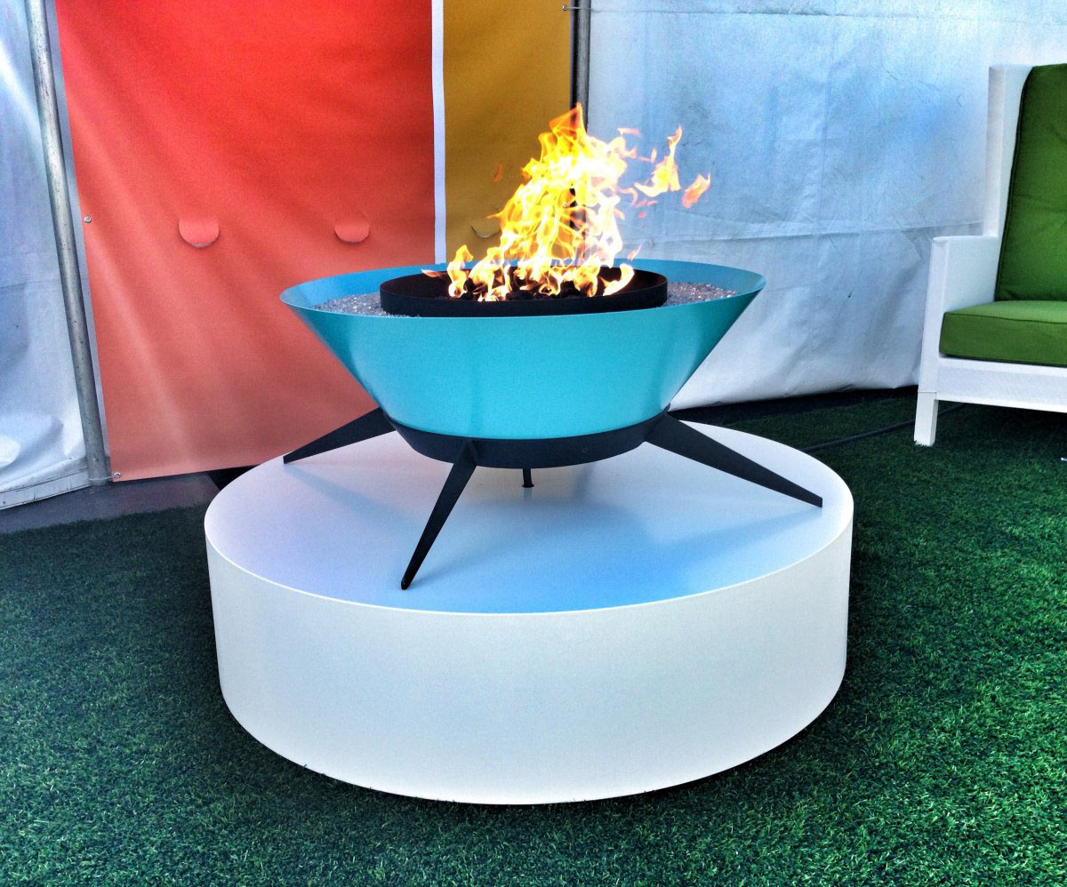 Blue Outdoor Fireplace, Astrofire by Modfire