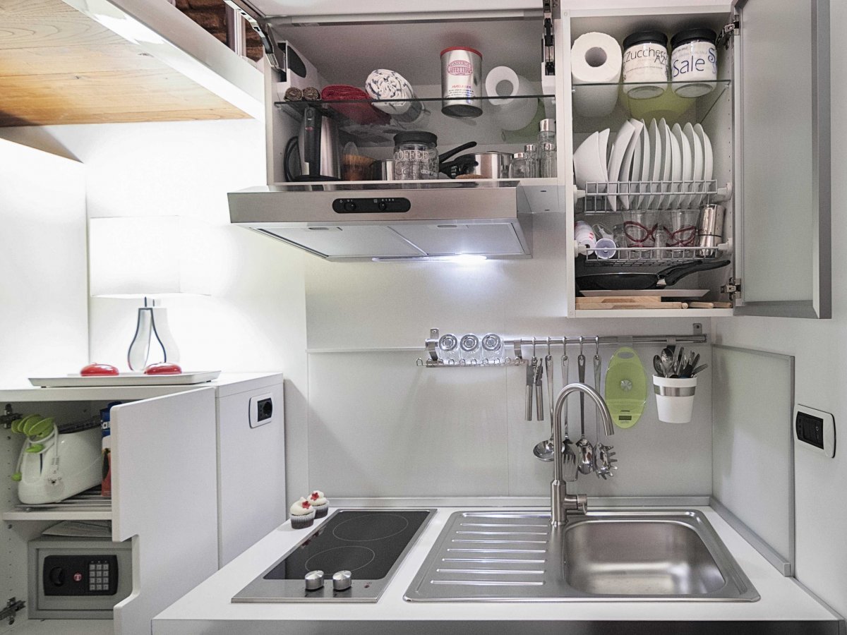 Compact Kitchen, Tiny House in Rome