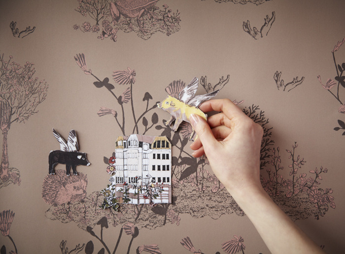 Flying Pigs, Magnetic Woodlands Wallpaper by Sian Zeng