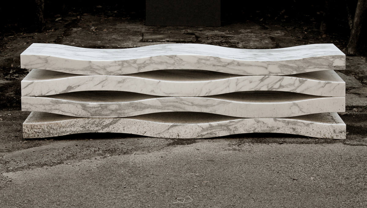 Marble Bench Cut from a Single Block