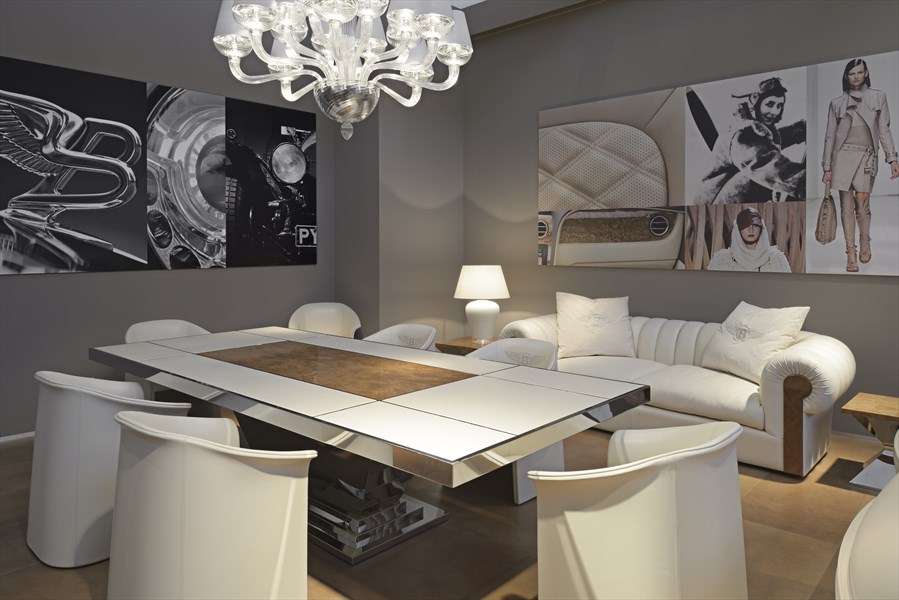 Dining Table, Chandelier, Chairs, Bentley Home Furniture Collection
