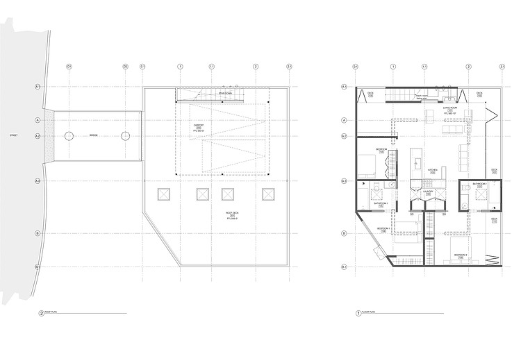 Floor Plan, Hillside House with a Rooftop Carport