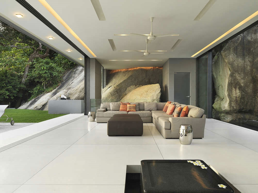 Living Space, Natural Rock, Villa Amanzi, Phuket,Thailand