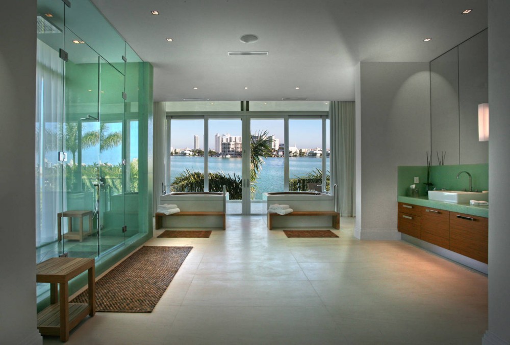 Bathroom, Contemporary Home in Miami Beach, Florida