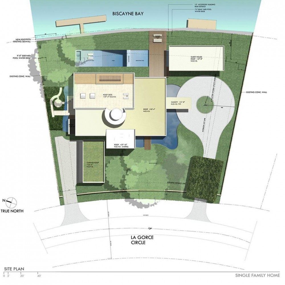 Floor Plan, Contemporary Home in Miami Beach, Florida